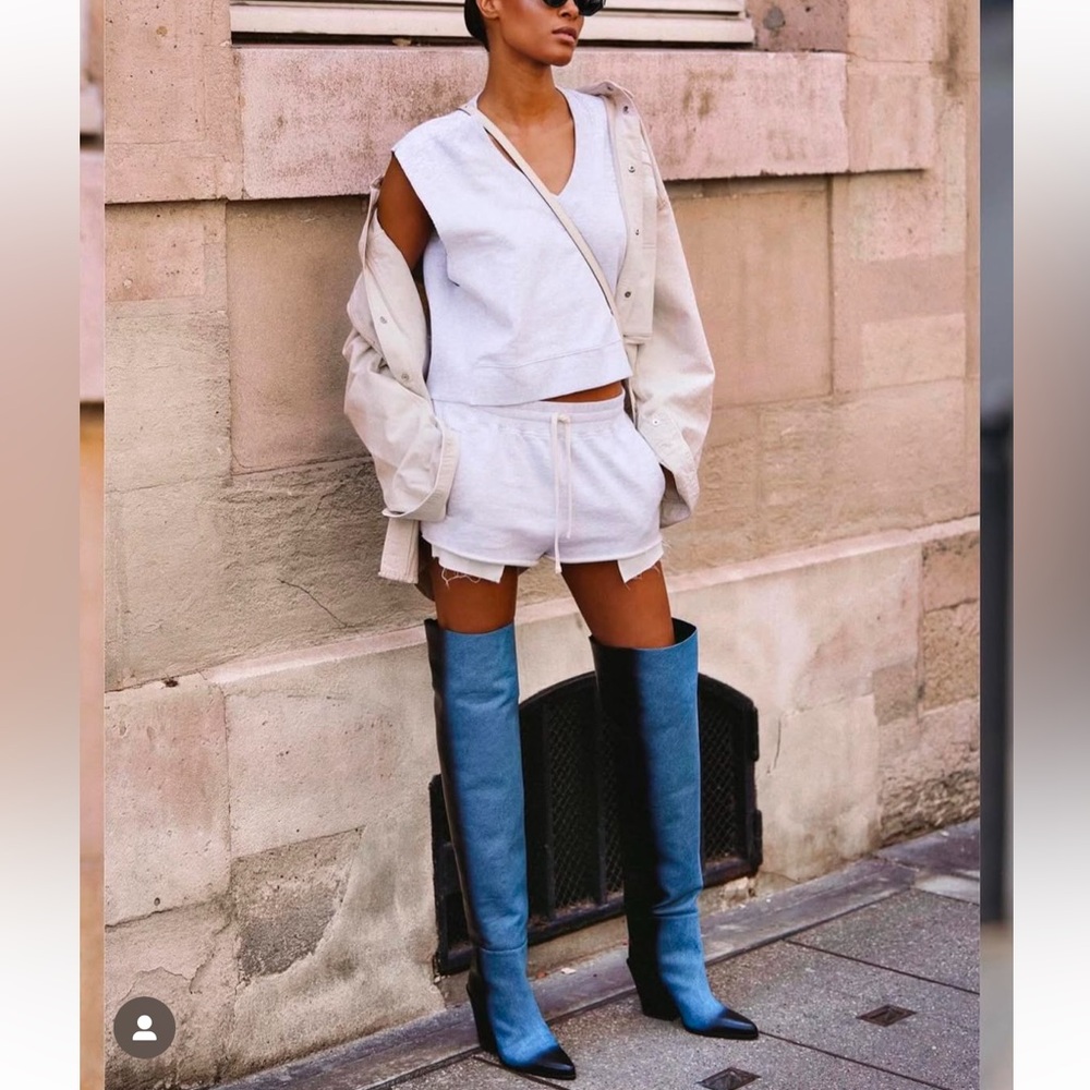New Jimmy Choo - Maceo denim over-the-knee boots 37 $2,025 - Picture 3 of 15
